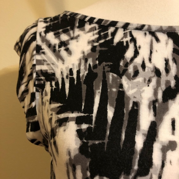 Apt. 9 Soft Abstract Print Black White Grey Dress - Picture 5 of 11